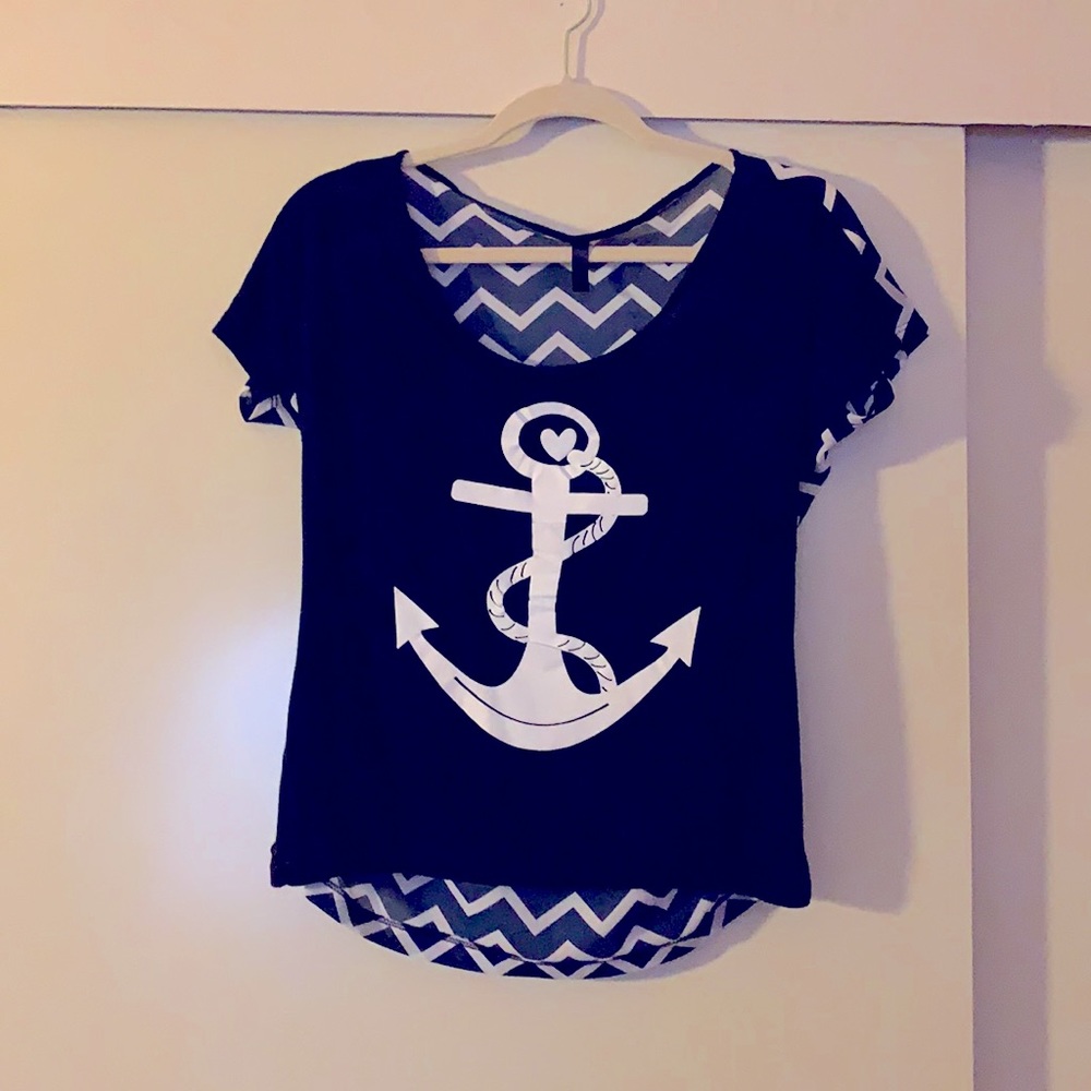 Blue anchor blouse Size L
